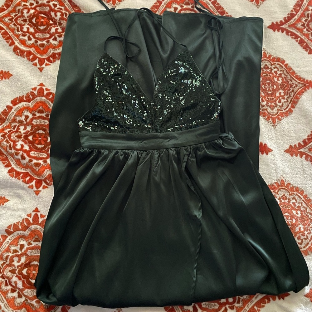 Dark green long dress